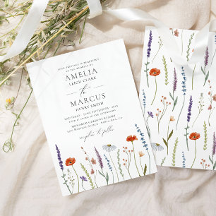Wildblumen Elegante Hochzeit Einladung