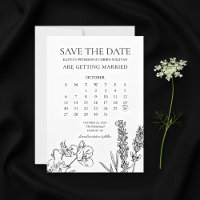 Wildblumen Eleganter Kalender Save The Date