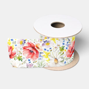 Wildblumen Elegantes Party im Sommer-Garten Satinband