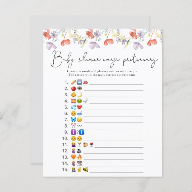 Wildblumen Emoji - Kindermädchen (Vorne/Hinten)