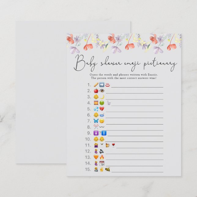 Wildblumen Emoji - Kindermädchen (Vorne/Hinten)