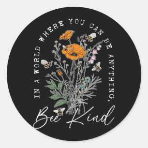 Wildblumen entscheiden sich heute, freundlich zu s runder aufkleber