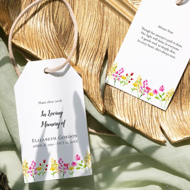 Wildblumen-Erinnerungssamen-Päckchen als Trauerbei Geschenkanhänger (Von Creator hochgeladen)
