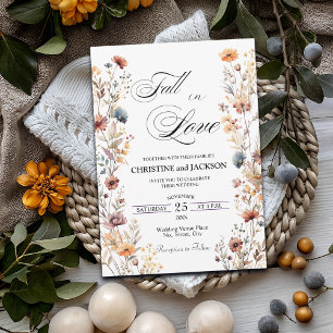 Wildblumen fallen in Liebe Elegante Hochzeit Einladung