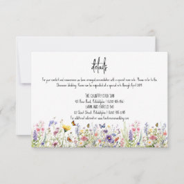 Wildblumen farbenfrohe Hochzeitsdetails Einladung