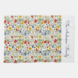 Wildblumen Farbiges Hübsches Teetuch Geschirrtuch