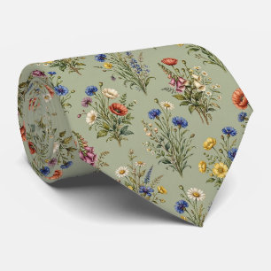 Wildblumen Faux-Seide   Englischer Garten Gentlema Krawatte