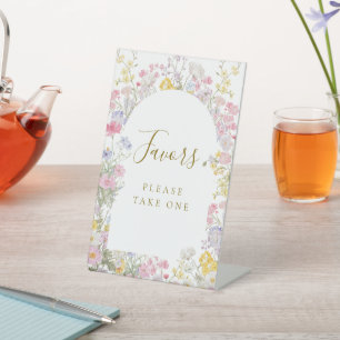 Wildblumen Favor Tischschild Sockelschild