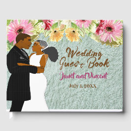Wildblumen Floral African American Couple Gästebuch