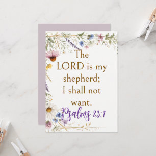 Wildblumen Floral Botanisch, Psalm 23:1 Schrift Einladung