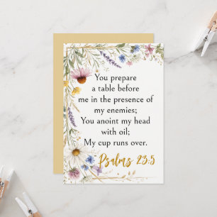 Wildblumen Floral Botanisch, Psalm 23:5 Schrift Einladung
