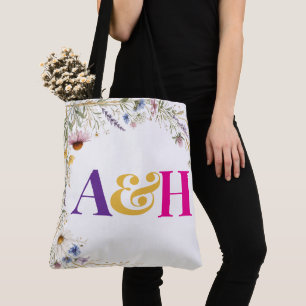 Wildblumen Florale Botanische, Monogramm editierba