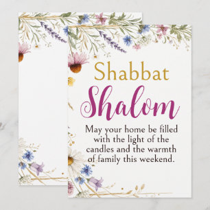 Wildblumen Florale Botanische Shabbat Schalom Kuns Karte
