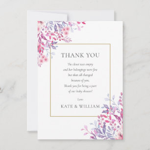 Wildblumen Florales Baby Shower Gedicht Dankeskarte