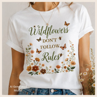 Wildblumen folgen keinen Regeln Boho-Natur-Grafik T-Shirt