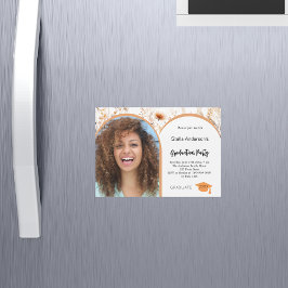 Wildblumen Foto Bogen Abschluss 2025 Magneteinladung