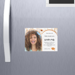 Wildblumen Foto Bogen Abschluss 2025 Magneteinladung