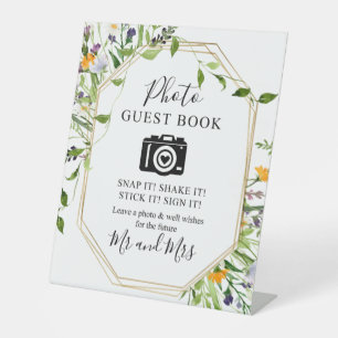 Wildblumen Foto Gast Book Camera Signature Sockelschild