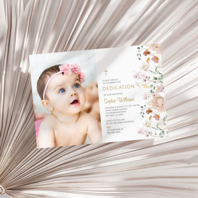 Wildblumen Foto Girl Dedication Einladung (Von Creator hochgeladen)