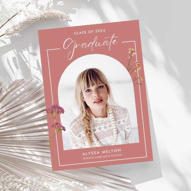 Wildblumen Foto High School Graduation Party Einladung (Wildflowers Photo High School Graduation Party Invitation)