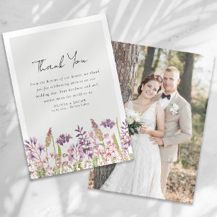 Wildblumen-Foto-Hochzeit Dankeskarte