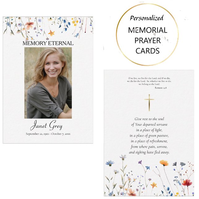 Wildblumen Foto Orthodoxe Beerdigungskarte Platzkarte (Von Creator hochgeladen)