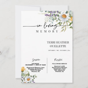 Wildblumen Foto zur Beerdigung Einladung