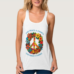 Wildblumen Frieden Unterschreiben Blumenkranz Tank Top