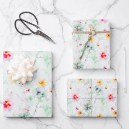 Wildblumen Frühjahr Wiesen Blumengarten Elegante Geschenkpapier Set