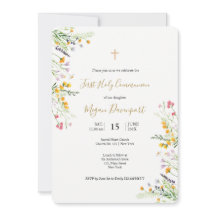 Wildblumen Frühjahrskommunieinladung