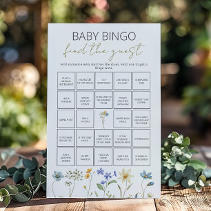 Wildblumen-Frühlingsblumen-Baby-Bingo Finde den Ga
