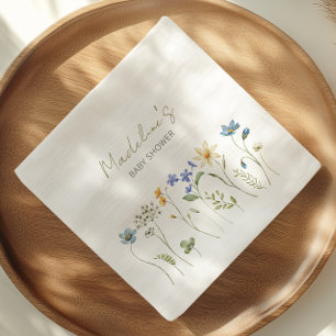 Wildblumen Frühlingsblumen Baby Shower Serviette