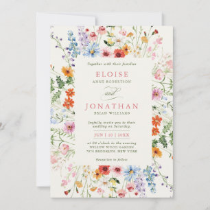 Wildblumen-Frühlingswiese-Garten-Blumen-Hochzeit   Einladung