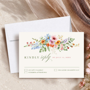Wildblumen-Frühlingswiese-Garten-Foto-Hochzeit-Boh RSVP Karte