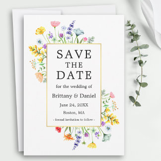 Wildblumen für Aquarellbilder Save The Date
