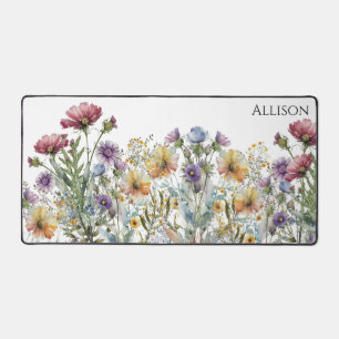 Wildblumen für Aquarellfarben, monogramm, gelb, ro Schreibtischunterlage