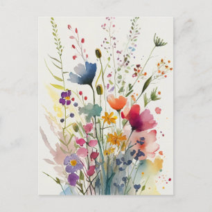 Wildblumen für Aquarellfarben Postkarte