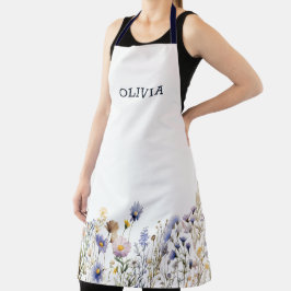 Wildblumen für Aquarellfarben Schürze