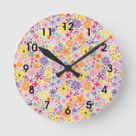 Wildblumen für Color Pop Runde Wanduhr