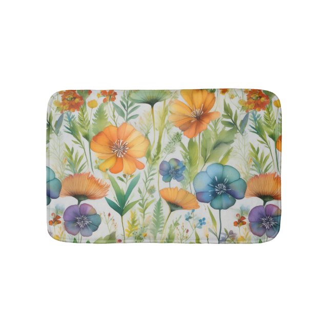 Wildblumen für die französische Landesdekoration Badematte (Vorderseite)
