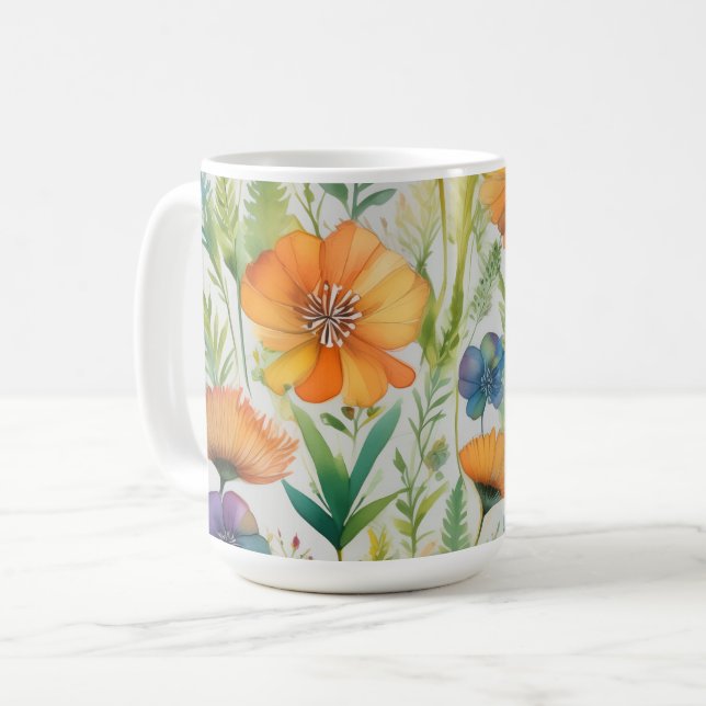 Wildblumen für die französische Landesdekoration Kaffeetasse (Vorderseite Links)