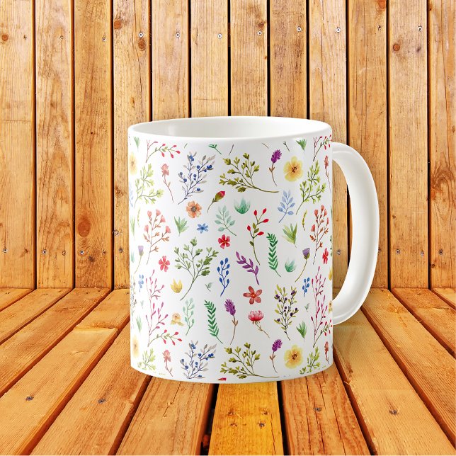 Wildblumen für die Wasserfarbe der Berge Kaffeetasse (Von Creator hochgeladen)