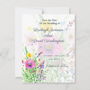 Wildblumen für farbige Frühlings Save The Date