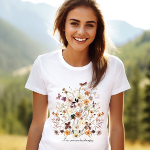 Wildblumen für gepresste Blume Kernelement Frauen T-Shirt