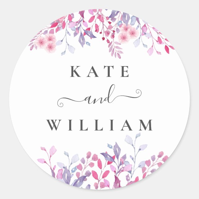 Wildblumen für lila Länder Runder Aufkleber (Vorderseite)