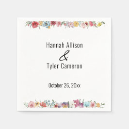 Wildblumen für mehrfarbige Wasserfarben Personalis Serviette