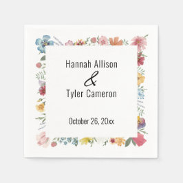 Wildblumen für mehrfarbige Wasserfarben Personalis Serviette