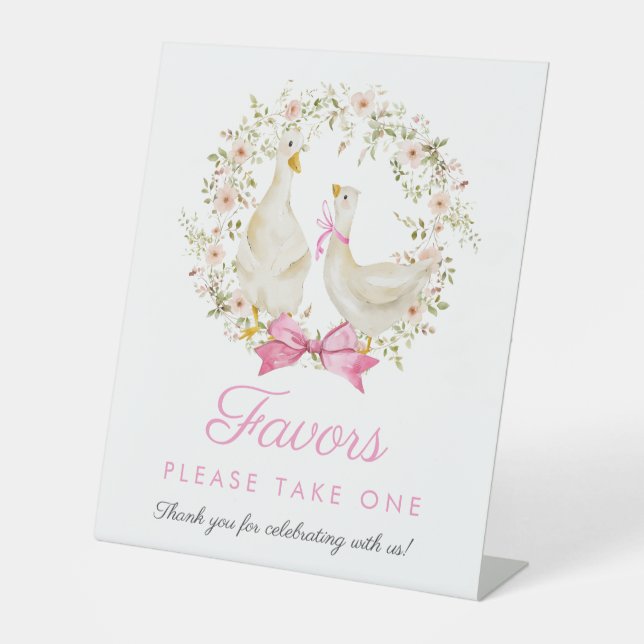 Wildblumen für niedliche Gänse-Girl-Kranz-Liebhabe Sockelschild (Vorderseite)