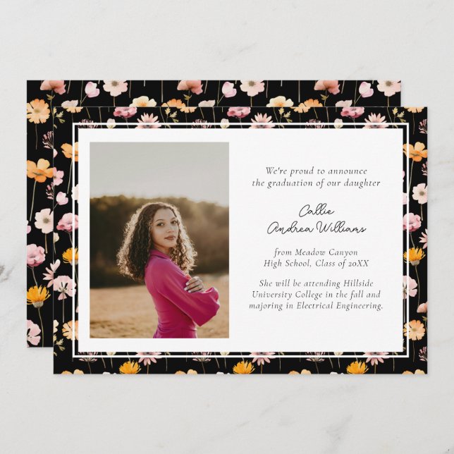 Wildblumen für Schwarze Flora Abschluss Ankündigung (Vorne/Hinten)