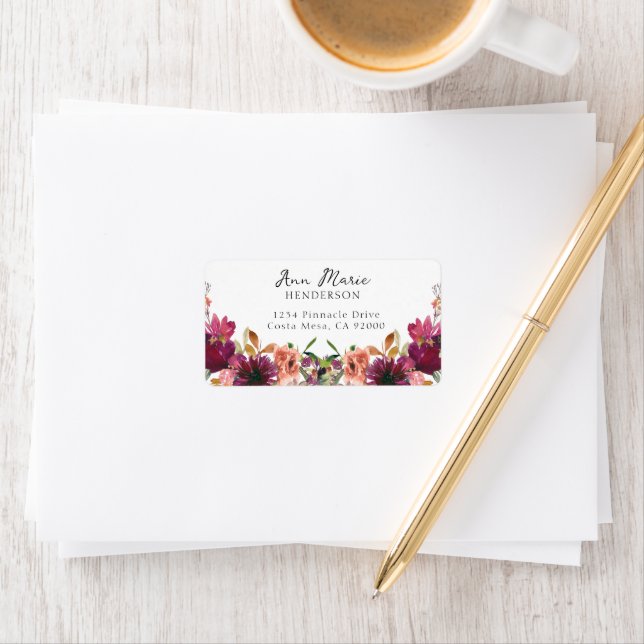 Wildblumen für Wasserfarben Adressaufkleber (Insitu)